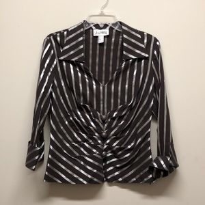 Joseph Ribkoff size 12, brown top w/silver